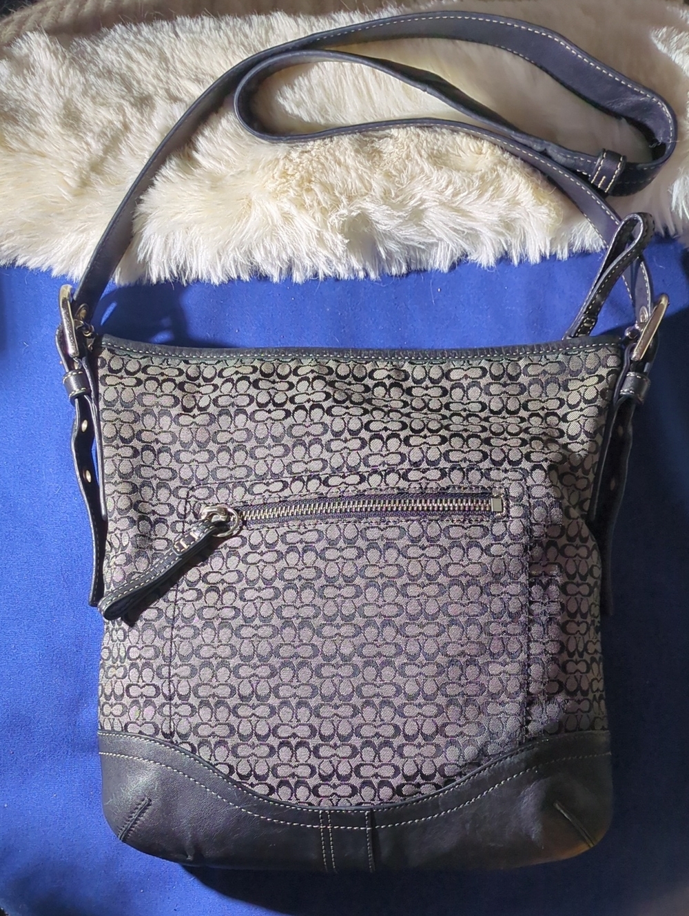 Coach Signature Canvas Crossbody Bag in Brown and Black